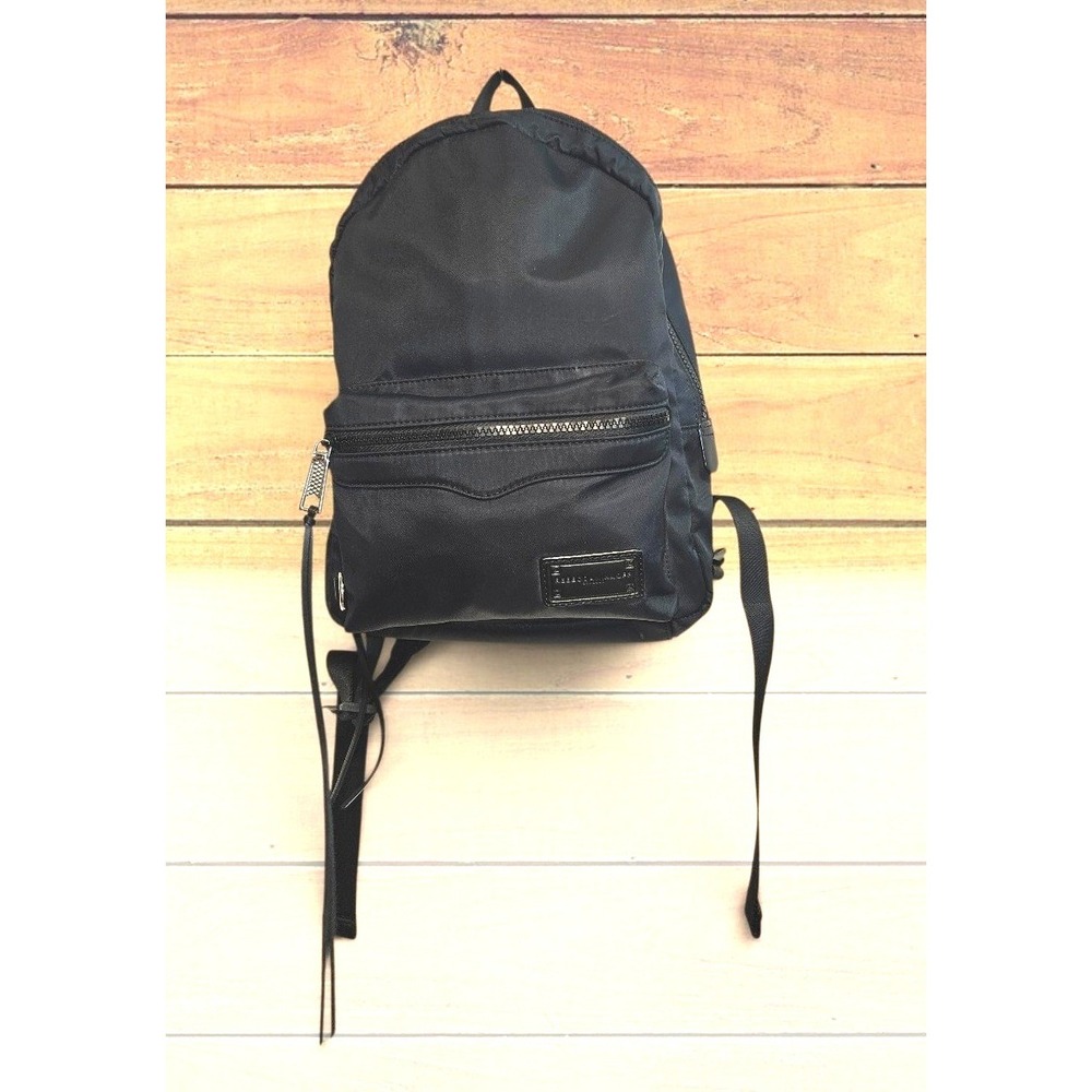 Rebecca Minkoff Julian Black Nylon Backpack Silver Hardware Tassel Zipper